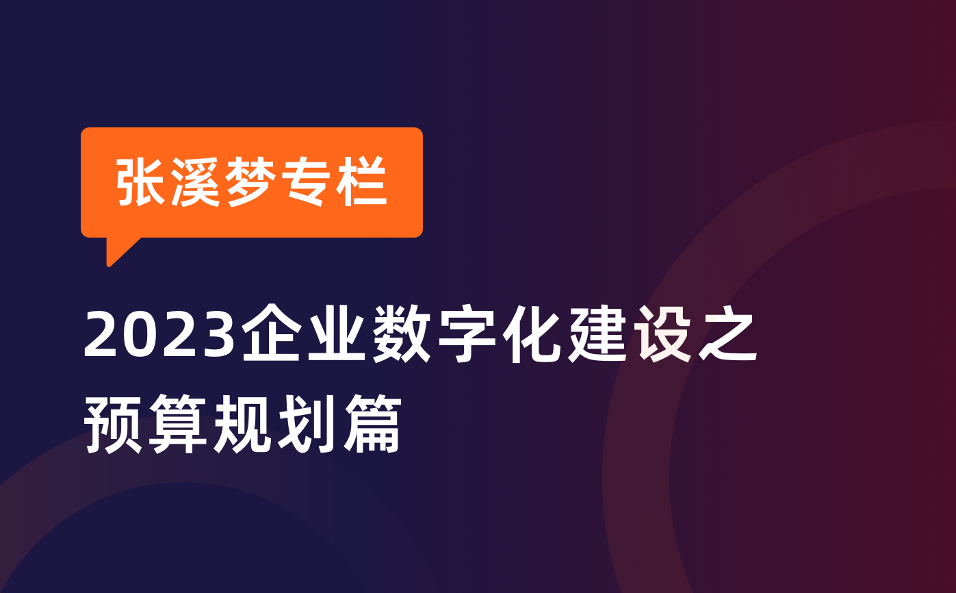 张溪梦:预算收紧,企业更要拿钱做数字化建设